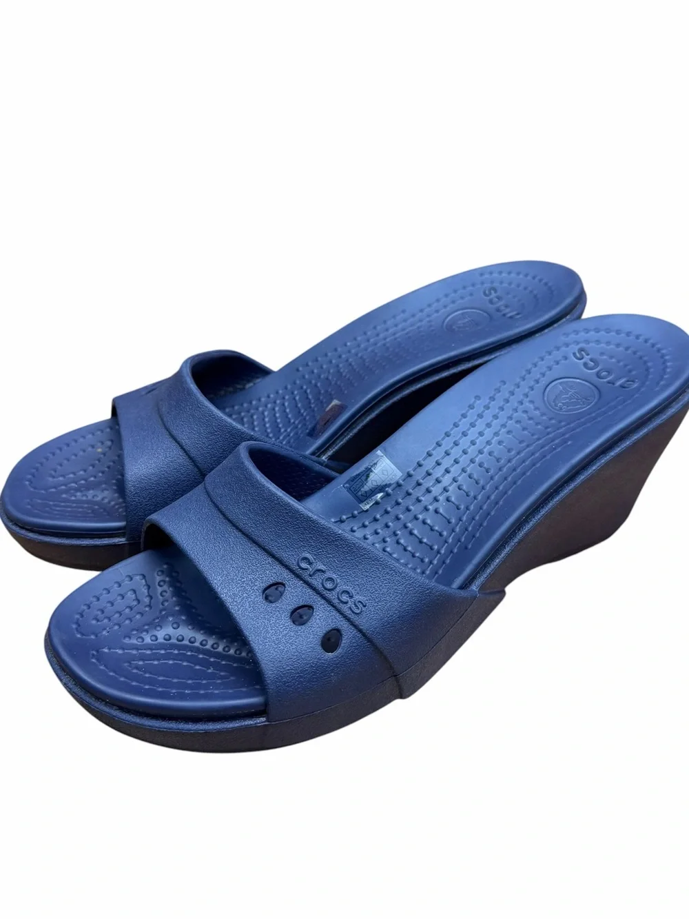 Crocs Women's size 9 Blue Wedge Slide Sandals